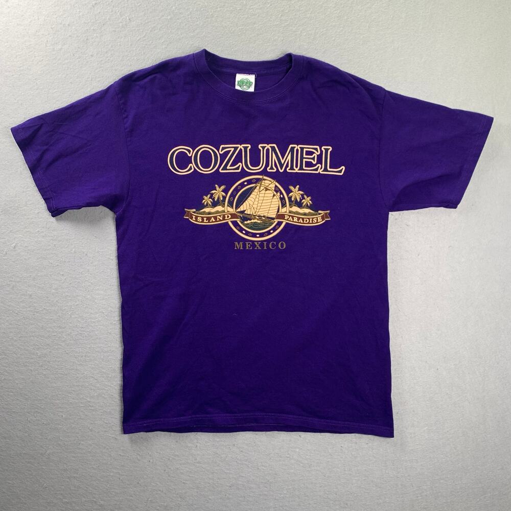 Cancun Reef Cozumel Mexico Shirt Mens Large Purple Vacation Destination